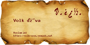 Volk Éva névjegykártya